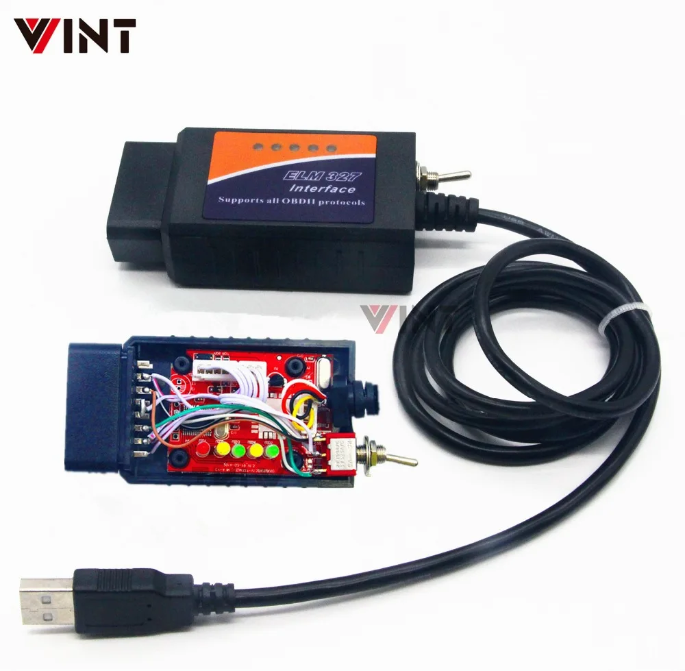 VINT TT55501 ELM327 USB V1 5 modified for Ford ELMconfig CH340 25K80 chip HS CAN MS