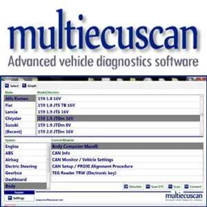 Multiecuscan software za dijagnostiku talijanskih vozila Fiat, Alfa Romeo, Lancia