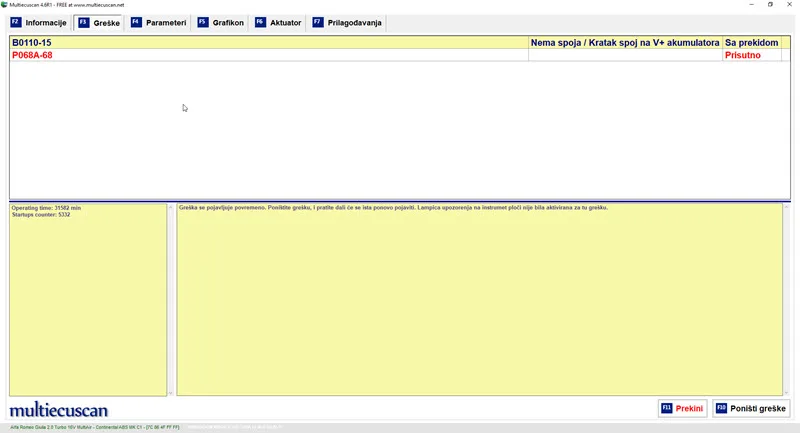 Multiecuscan - dijagnostika na vozilu