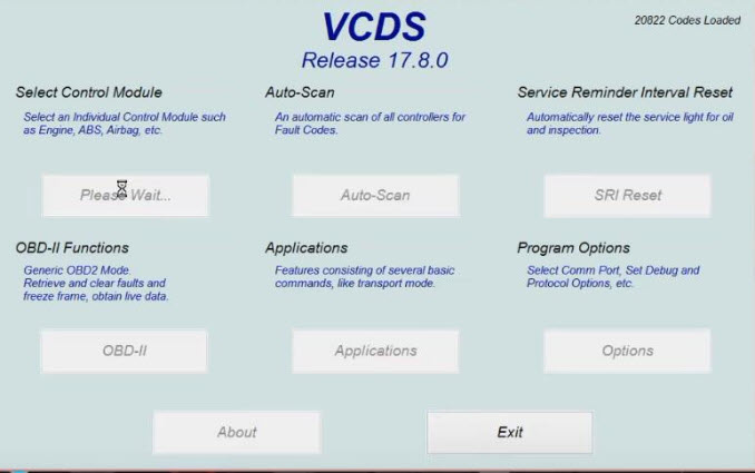 VCDS needle sweep select