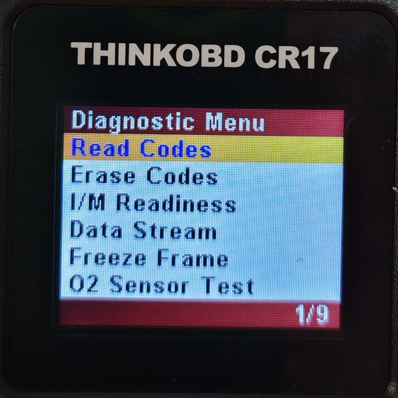 THINKOBD OBDII skener - izbornik dijagnostike